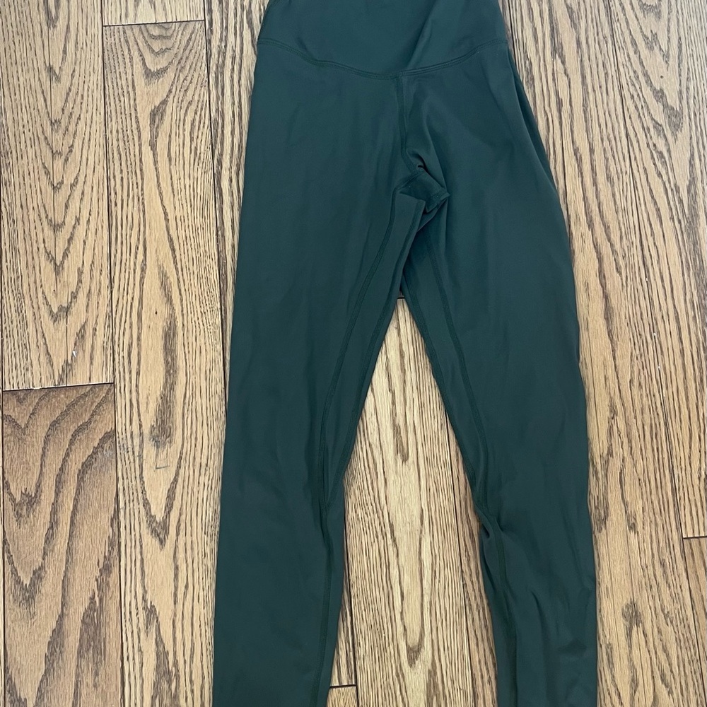 Dark Green High-Waisted Leggings Colorfulkoala